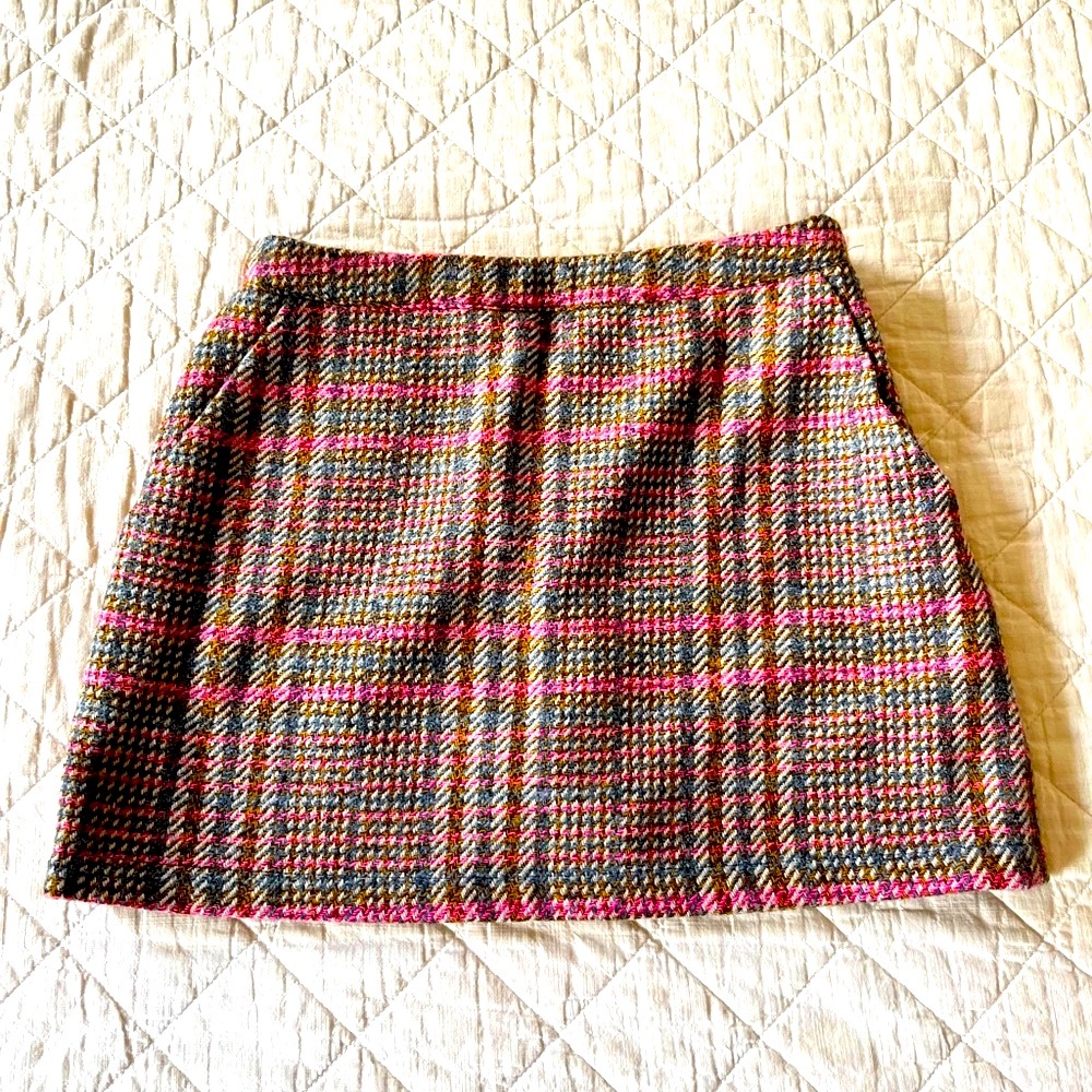 Wool Plaid Mini Skort